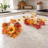 Thanksgiving Candle Holder Fall Rings Wreaths, Artificial Maple Leaf Ring for Pillar Harvest Garland Holder, Halloween Home Party Table Centerpieces,