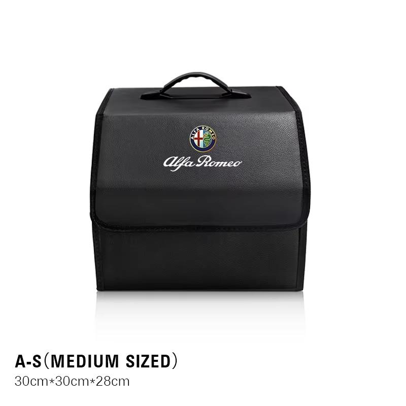 Car Trunk Leather Storage Box Foldable Auto Organizer Bag For Alfa Romeo Giulietta Mito 159 Giulia Stelvio 156 147 Tonale BreraGF8