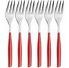 Set of Cake Forks Glamour Red, 6 Pcs (GL3U-021F17/6)