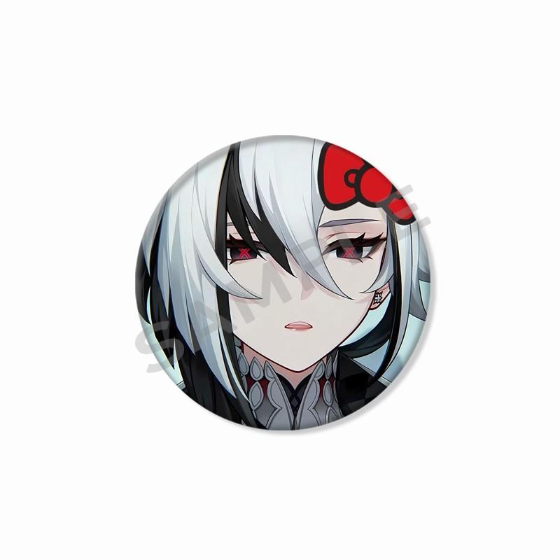 Creative Game Genshin Impact Brooch Cute Arlecchino Figure Lapel Pins Backpack Shirt Clothes Accessories Badge Collectible Gifts