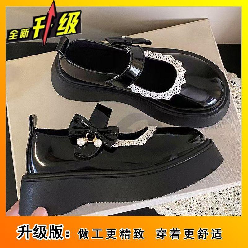 Туфли Мэри Джейн на платформе с липучкой 2025 лето новый французский милый универсальный с юбкой кружево маленькие кожаные туфли женские