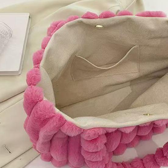 Плюшевая сумка через плечо женская пушистая сумка-тоут пушистая сумочка однотонная меховая сумочка