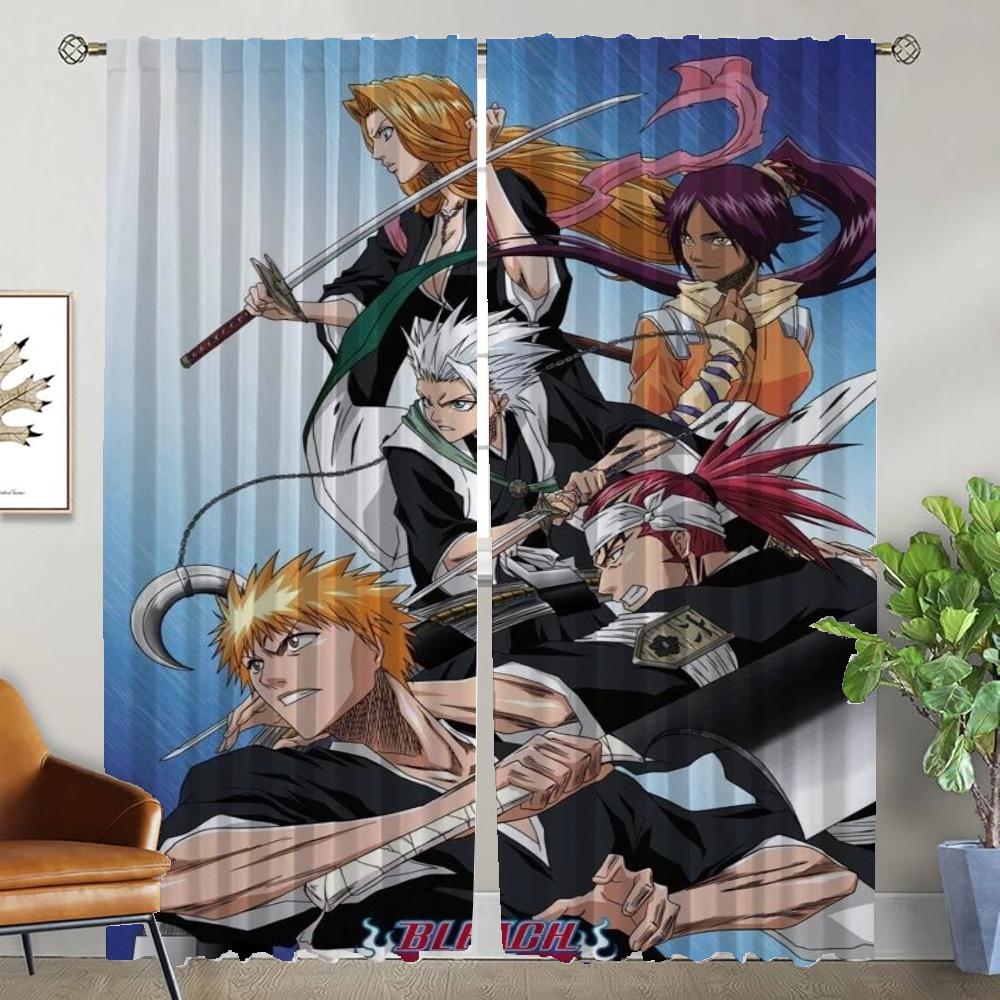 Блэкаут штора для комнаты 2 панели BLEACH Кухонные шторы Перегородка Домашние интерьерные шторы Тюль для спальни Жалюзи Гостиная Детская