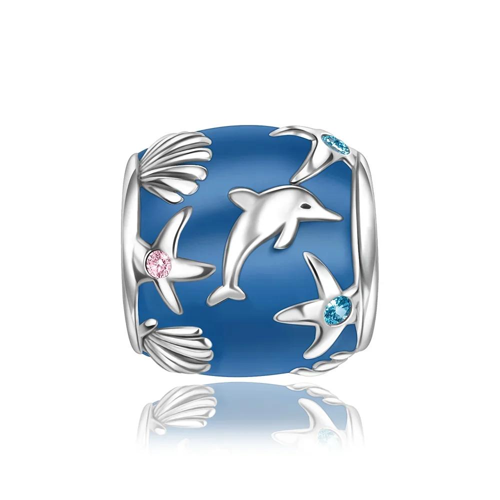 Оригинальные медные синие шармы Бабочка Цветок Сердце Рыба Серьги Бусины Для Ожерелья DIY Браслет Подарок Ювелирные Изделия