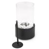 Bio fireplace, free-standing bio-fuel fireplace, terrace table with glass, black