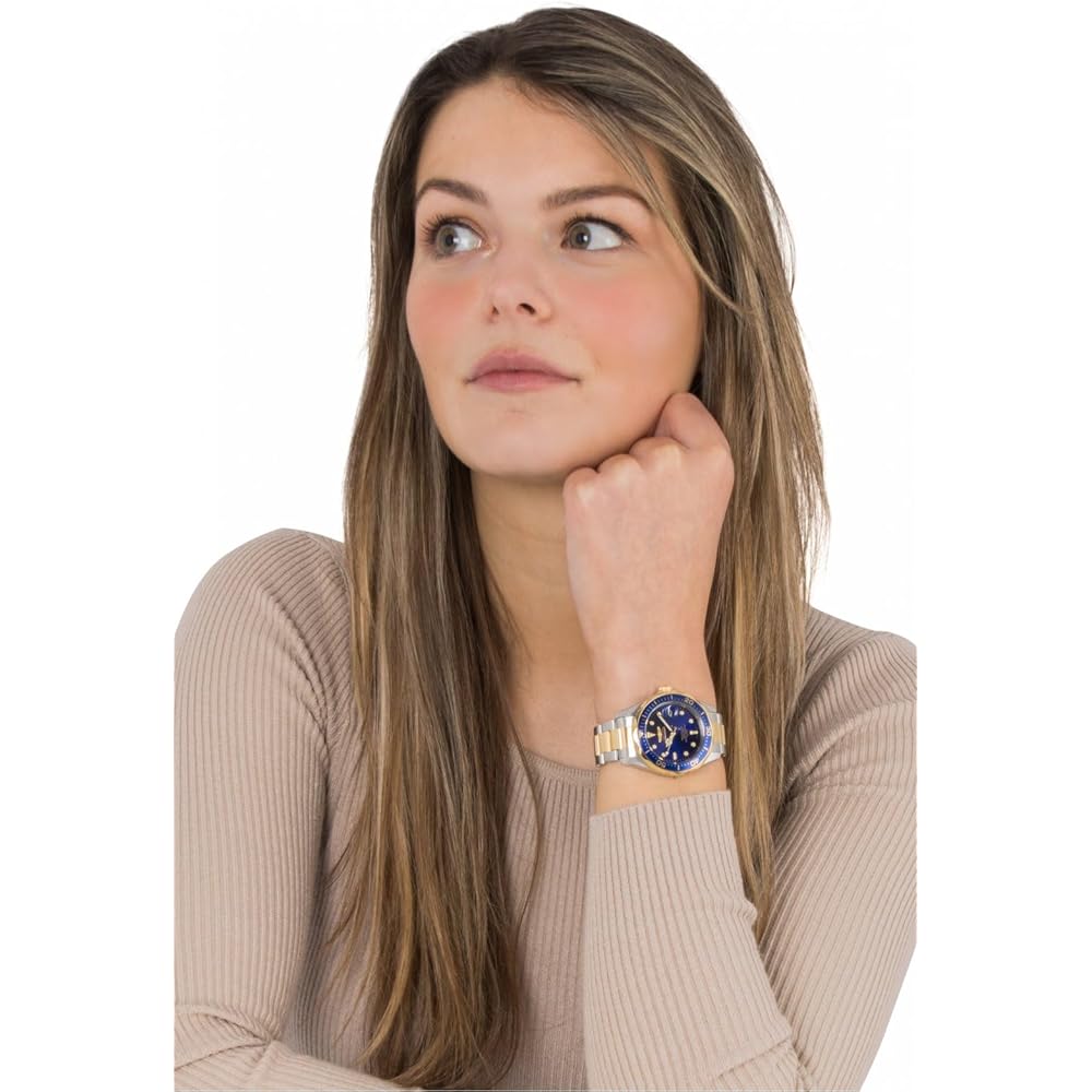 Мужские кварцевые часы Invicta Pro Diver, корпус 37,5 мм, сталь/золото, ремешок из нержавеющей стали, синий циферблат, модель 8935, Официально импортированы, серебристый [Параллельный им