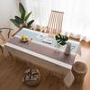 Nordic Style Cotton-Like Linen Tablecloth With Embroidered Floral Lace Trim Tassel Edge Dining Table Decor