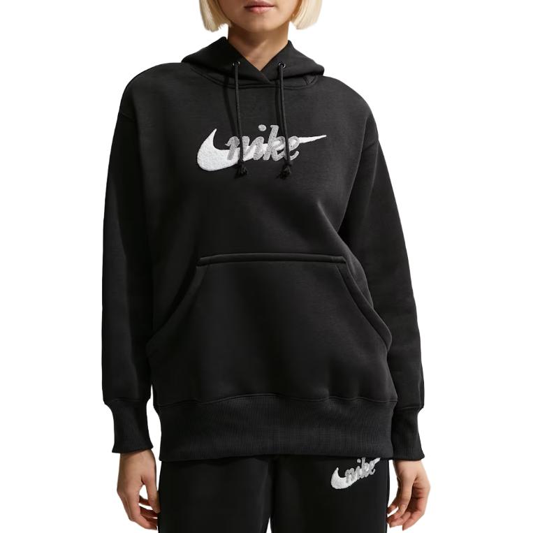 Nike Спортивная одежда Phoenix Fleece с логотипом-надписью, худи с длинным рукавом свободного кроя, женский топ IM9644-010