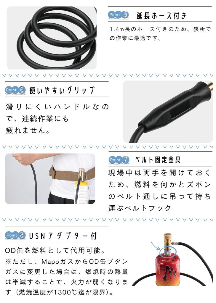 Паяльная лампа CAMPING MOON MapPro Turbo, Турбо-горелка с автоподжигом, Совместима с баллонами OD, Профессиональный тип с 2-сторонним спиральным концентрированным пламенем, MT-5110+Z20