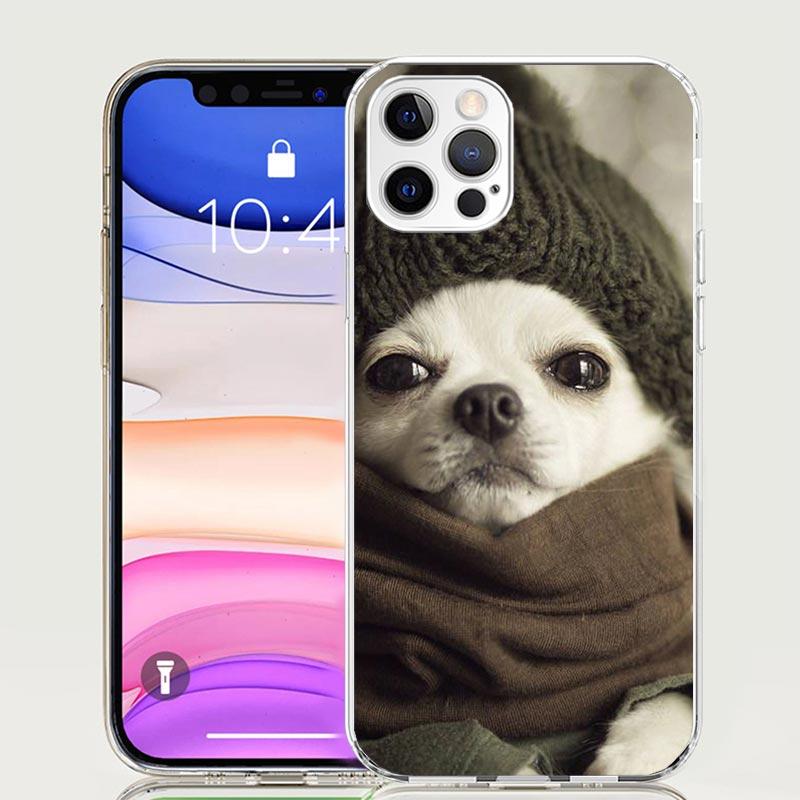 Чехол для телефона с щенком чихуахуа и чашечными собаками для Apple iphone 16 15 14 13 12 Mini 11 Pro Max 16E X XS XR 7 Plus 8 + SE 2020 Tren