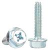 Galvanized Self-Locking Flange Screws, Triangular Toothed, Non-Slip, Cross Hexagon