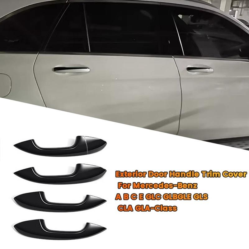 1Set Exterior Door Handle Trim Cover For Mercedes-Benz C/E/GLC/GLB/A/B/GLE/GLS/CLA/GLA-Class Door Pull Stickers LHD