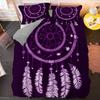 Dreamcatcher Duvet Cover Set Psychedelic Bohemian 3D Print King Queen Polyester Comforter Cover for Kids Boys Girls Bedding Set