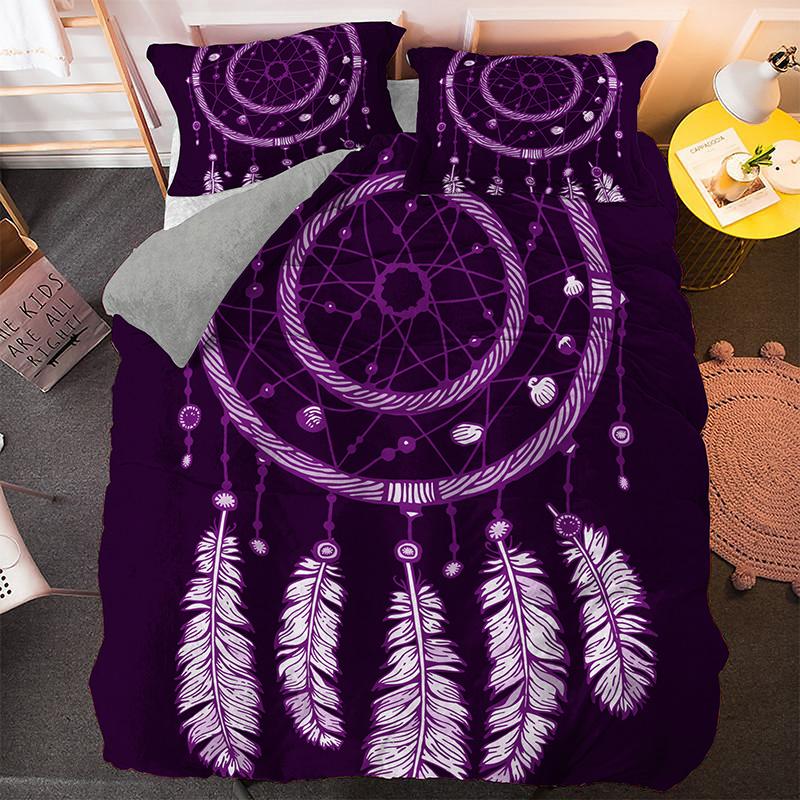 Dreamcatcher Duvet Cover Set Psychedelic Bohemian 3D Print King Queen Polyester Comforter Cover for Kids Boys Girls Bedding Set