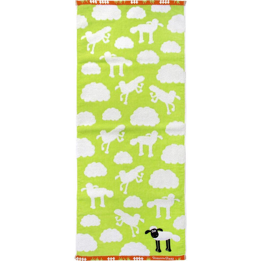Hayashi Face Towel, Shaun the Sheep, Among the Clouds, Green, Approx. 34 x 80 cm, FJ201304