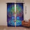 2Pcs Colorful Tree Curtain Tree Of Life With Floral Style Artwork For Bedroom Living Room And Dining Room 29.53X65.35In,