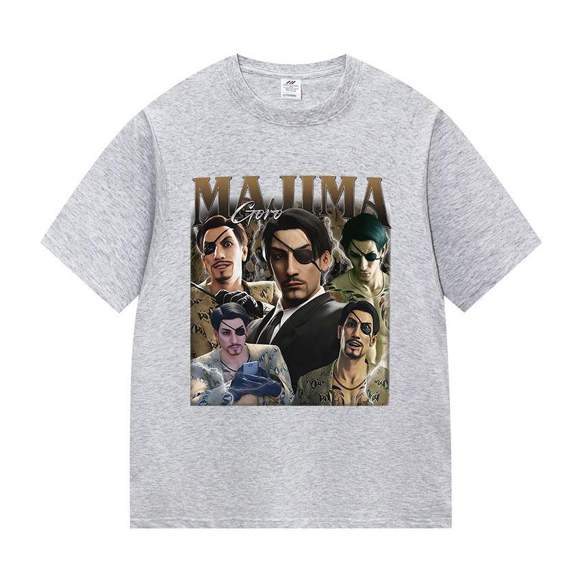 Limited Goro Majima Graphic Print T Shirt Unisexs Fashion Game Cosplay Short Sleeve Tshirts Unisex Vintage Oversized Cotton Tshirt