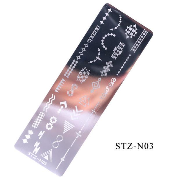 1 лист, набор пластин для штамповки ногтей, геометрические кружевные цветы, листья, полосатый дизайн, сладкое сердцебиение, дизайн ногтей, штамп, шаблон, форма