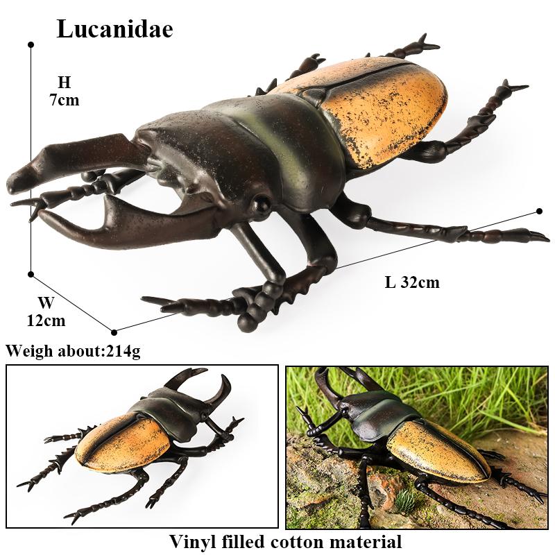 Oenux Big Size Insect Model Coleoptera Lucanidae Beetle Dynastes Hercules Action Figures Figurine Educational Kids Safe Toy