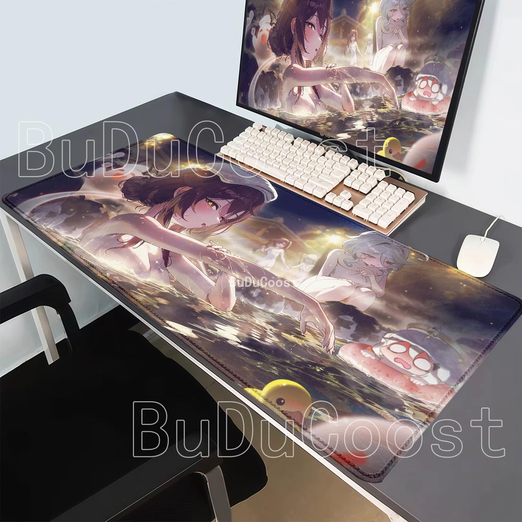 Genshin Impact Ху Тао HD Печать Коврик для мыши Нескользящий Игровой Офисный Коврик для мыши Клавиатура ПК Аниме Девушка Офисные Аксессуары Настольный Коврик