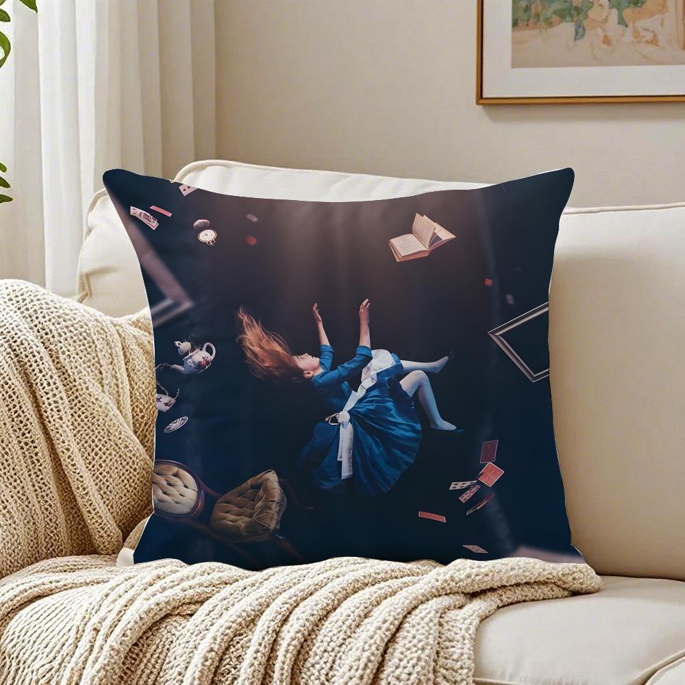 Fairy Tale AAlices Adventures in Wonderland Cushion Cover Pillowcase Antidustmite living Room Sofa Decor Cushion Room