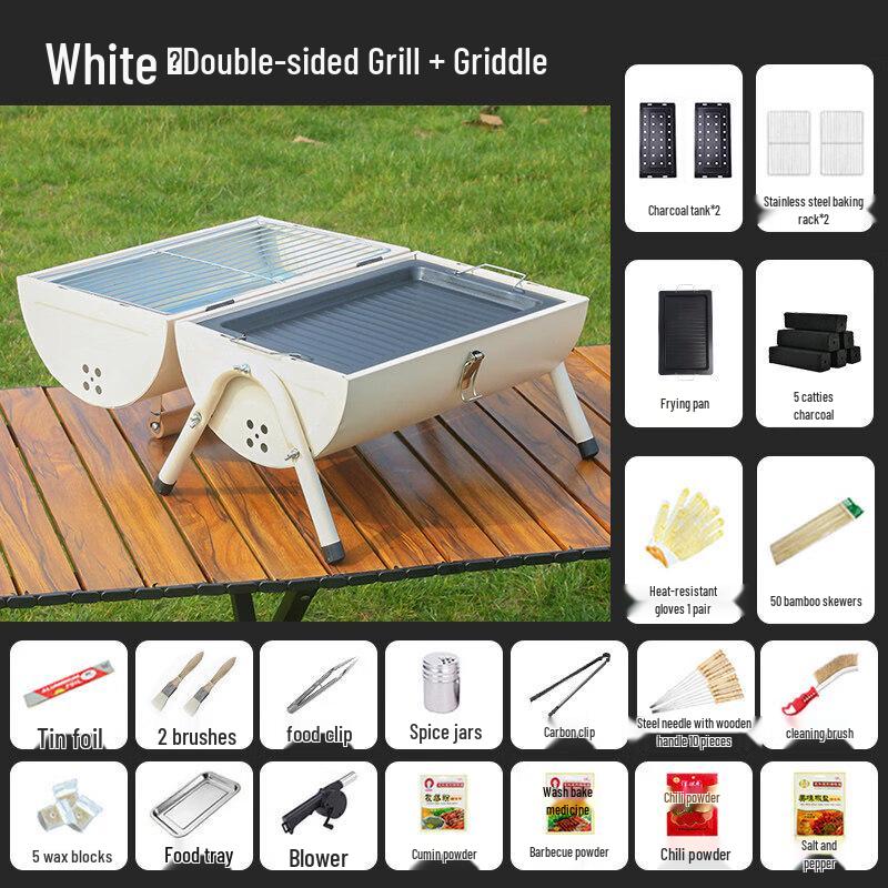 JINGGENG Portable Outdoor Charcoal BBQ Grill