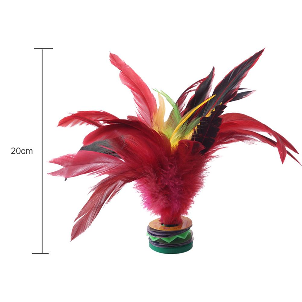1-20Pcs 20cm Feather Jianzi Wear Resistant Chicken Feather Shuttlecock Portable Foot Kick Handwheel Feather Jianzi Outdoor Toy