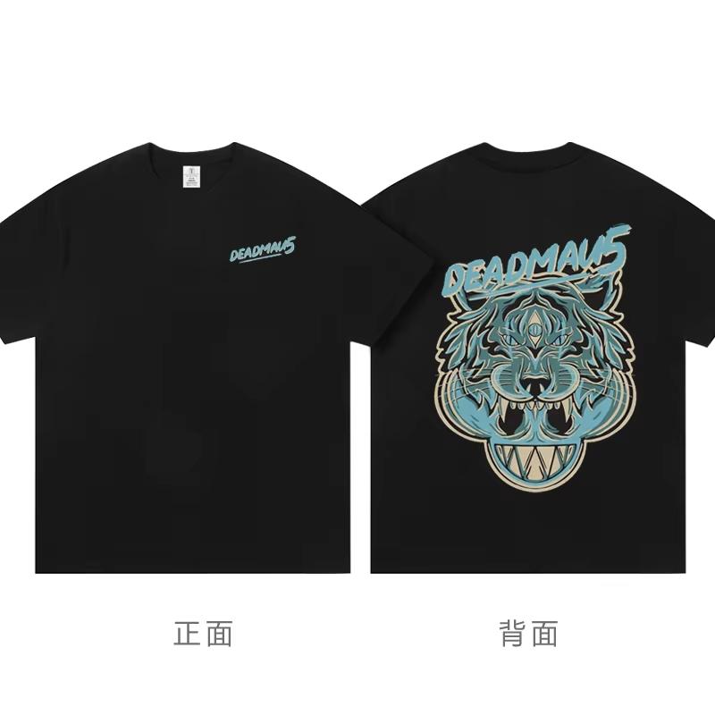 Deadmau5 Electronic Mouse Short Sleeve T-shirt Men's Top 100 Dj Clothes Around Electronic Bungee Disco Round Neck Cotton T-shirt