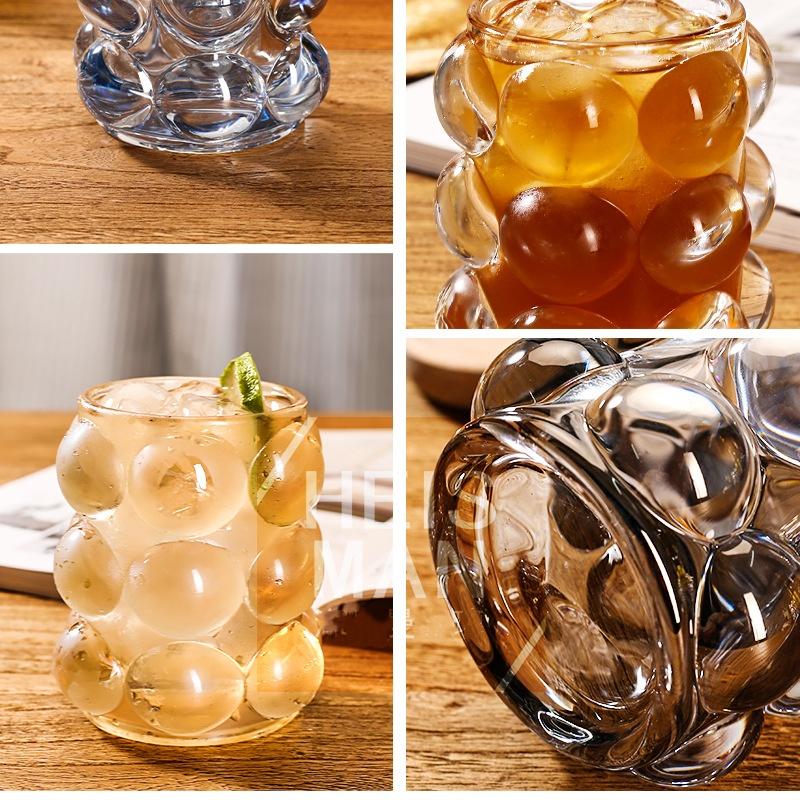 Iridescent Bubble Glass Candle Holder, Vintage Textured Vase for Home Decor & Wedding Centerpieces