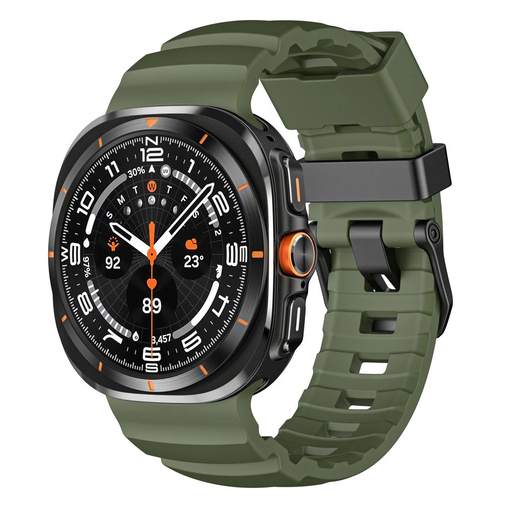 Мягкий ремешок из резины для Samsung Galaxy Watch Ultra 47 мм, спортивный браслет для Samsung Galaxy Ultra 47 с изогнутым концом, наручный ремешок