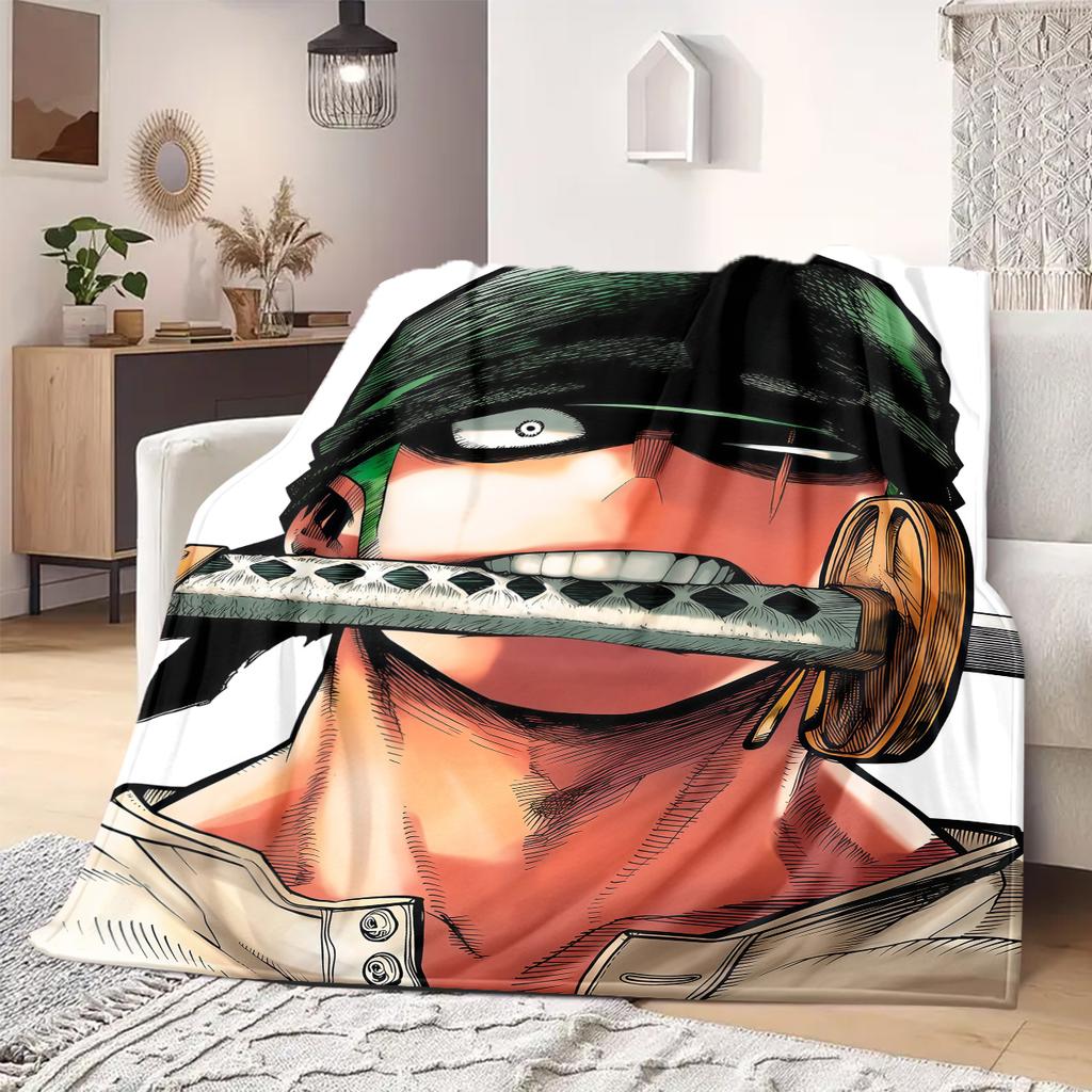 Roronoa Zoro Print Blanket Warm Comfortable Flannel Blanket Suitable for Bedrooms,Sofas, Beds,Chairs,Travel -QIAO128