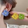 Spring Summer Fresh Super Immortal Versatile Temperament Dopamine Colorful Daisy Flower Earrings For Women