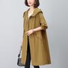 2024 Spring & Autumn Women's Mid-Length Loose Fit Cotton Trench Coat - Plus Size Slimming, Fashionable, Elegant Mom Style.