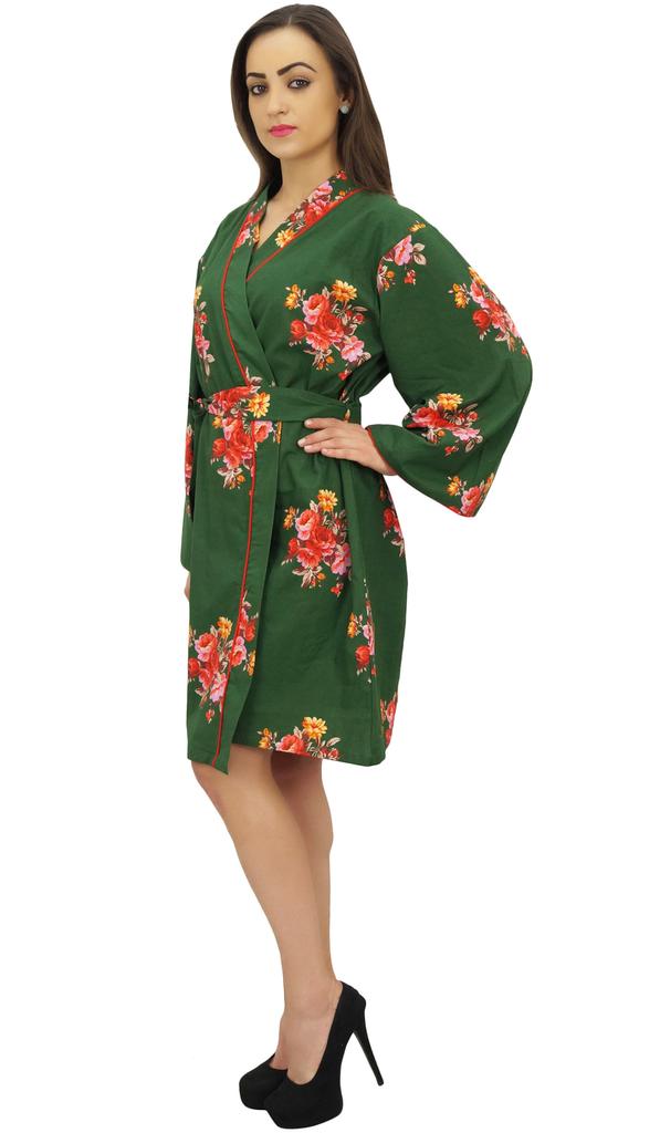 Bimba Женский цветочный принт, черное длинное кимоно для подружек невесты с поясом -