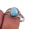 Natural Republic Larimar Gemstone Handmade 925 Sterling Silver Ring Size 9 b3J80