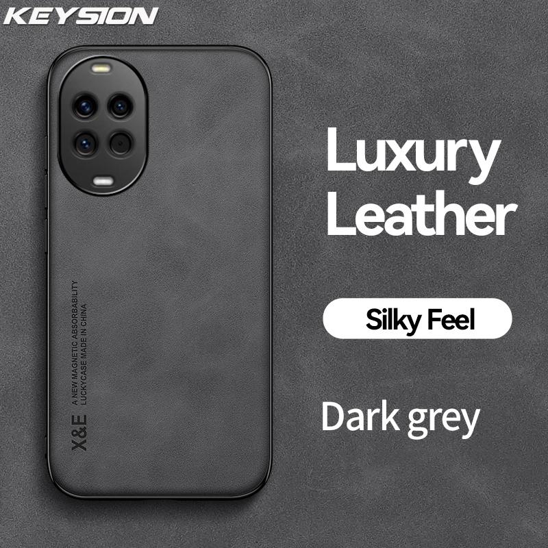 KEYSION Роскошный ретро чехол из ПУ кожи для Huawei nova 14 14 Pro Мягкий силиконовый + ПК Противоударная задняя крышка для телефона для Huawei nova14Pro