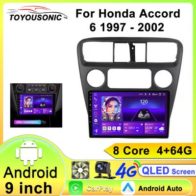 TOYOUSONIC для Honda Accord 6 1997-2002 Android автомобильный радиоприемник мультимедийный плеер GPS навигация Carplay экран авто стерео