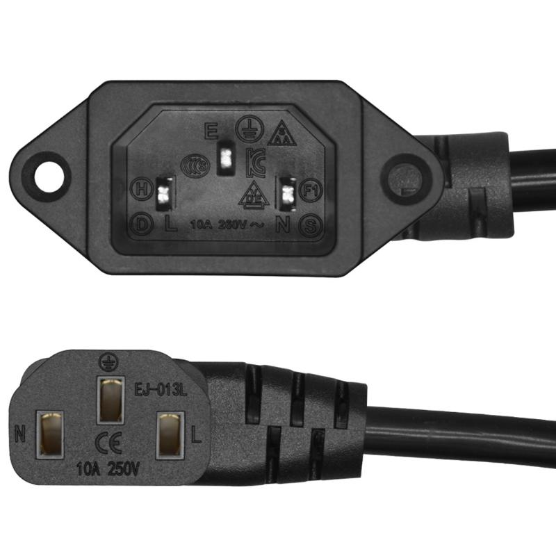Сетевой шнур C13 на C14 для монтажа на панель, 90 градусов, IEC 320 C13 (розетка) на C14 (вилка), удлинитель для монитора, компьютера
