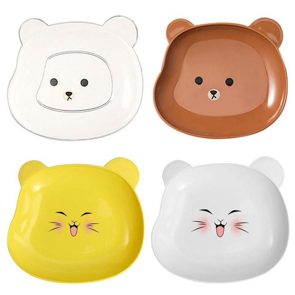 2 шт. тарелка для закусок, легко моющаяся пластиковая тарелка в форме мультяшного медведя для соуса, посуда, кухонная посуда