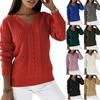 Women's Sweater Casual Long Sleeve V Neck Solid Loose Chunky Knit Pullover Tops