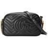 Gucci Черная кожаная сумка через плечо GG Marmont с стежкой «шеврон» для женщин, для повседневного использования