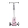 Детский самокат 3 колеса складной свет музыка регулируемая высота самокат для малышей розовый