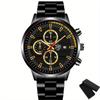 DEYROS Men's Fashion Watch Men's Business Date Quartz Watch Stainless Steel Men's Watches, Men's Gifts