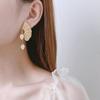 Women Fashion Dangle Earrings Ginkgo Leaf Fan Shape Earrings Vintage Boho Textured Dangle Earrings Jewelry Gifts for Her