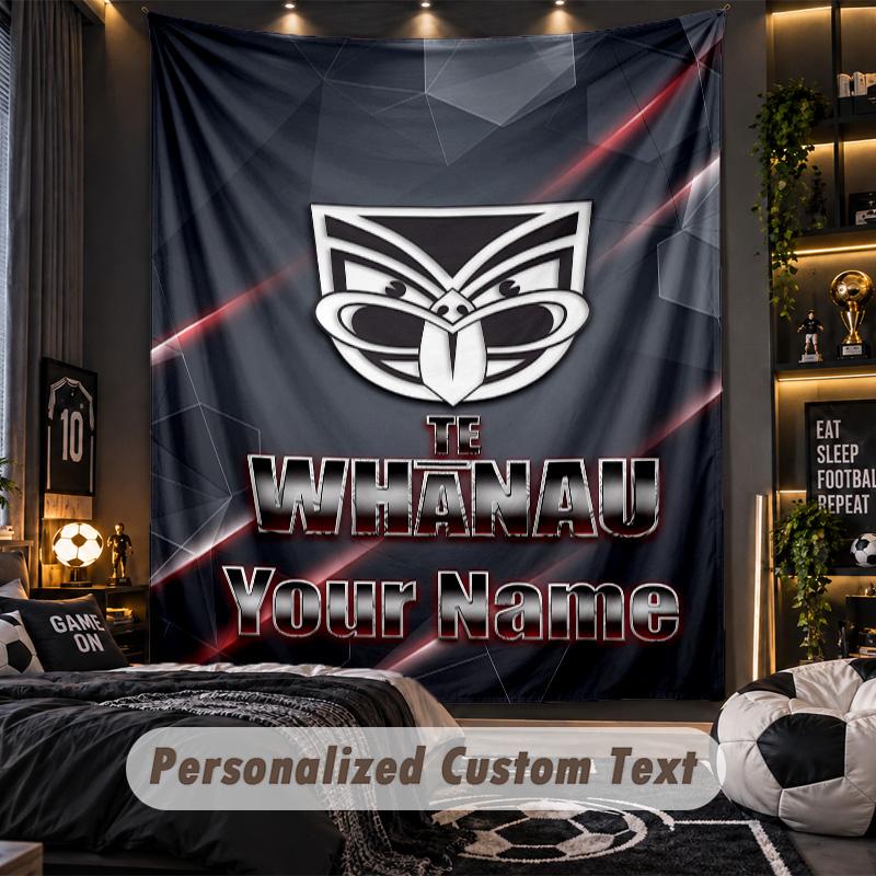 TapestryWigan Warriors Custom Name Text Personalized Wall Hanging Tapestry Home Wall Decor