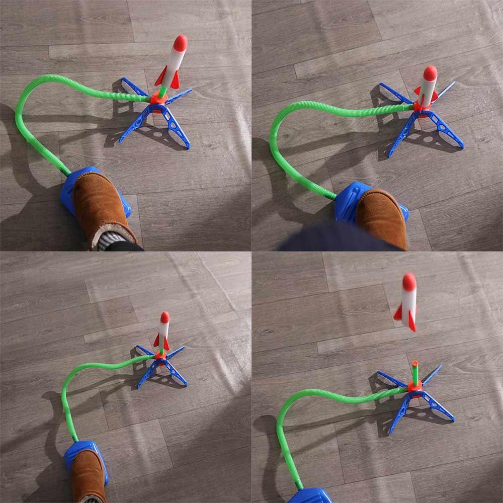 A Rocket Launcher Toys Foot Transmitter Foot-stepping Rocket Toys Flash Launch Rocket Small Rockets