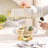 Стеклянная подставка для торта в винтажном стиле с купольной крышкой, прозрачность 360 градусов, тарелка для торта, для тортов, кексов, выпечки, фруктов