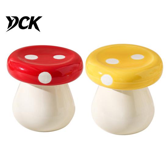 Kitchen Toothpick Box Ceramic Mushroom Holder, Cotton Swabs Dental Floss Container, Desktop Storage for Home and Countertop
