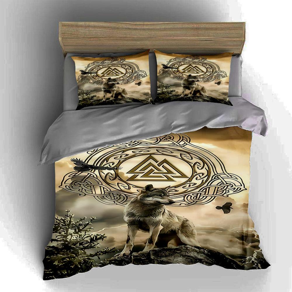 Wolf Nordic Symbol Bedding Duvet cover sets Duvet covers Pillowcases gifts (1 * Duvet Cover 2 * Pillowcases, without duvet insert)