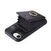 For iPhone 16e Case Card Holder Ring Kickstand TPU+PU Leather Phone Cover with Long Strap